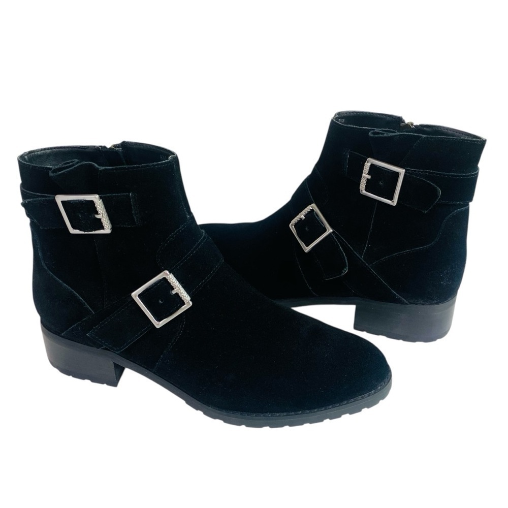 Susina Black Suede Odette Water Resistant Ankle Boots Size 8